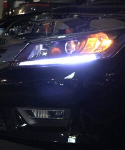 iJDMTOY Compatible With 2013-2015 Honda Accord Sedan, Set of Xenon White LED Even Illuminating Daytime Running Light Retrofit Kit, Fit Inside Parking Lamp Housing 32 51gZEBfNp L