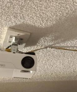 WALI Universal Projector Mount, Projector Ceiling Mount with 25.6'' Extendable Arms, Projector Mounting for Ceiling Adjustable Height Holds up to 44 lbs Projector Holder/Hanger (PM-001-W), White 35 51geSuGy9L