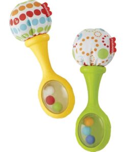 Fisher-Price Baby Toys Rattle ‘n Rock Maracas, Set of 2 Soft Musical Instruments for Infants 3+ Months, Green & Yellow Green/Yellow 22 51glvpufIDL 2