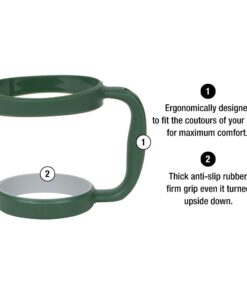 F-32 Handle - 19 COLORS - 30oz Size - Compatible with 30 oz YETI and 30 oz. OZARK TRAIL Tumbler Travel Mug - BPA FREE (30OZ, HUNTER GREEN, 1 Count (Pack of 1)) 30ozHunter Green / Field Green 30.0 ounces 16 51gpYbqfpvL