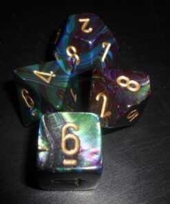 Chessex 27499 Polyhedral Dice, Lustrous Shadow with Gold 7-Die Set CHX, Multicolor 26 51grbOFFUcL