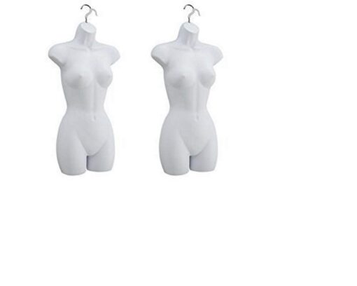 Set of 2 Female Hook Hanging Mannequin White (67W) Made by OM