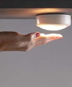 Brilliant Evolution Tap Light Push Lights 6pk w/Batteries + Remote, LED Stick On Lights Under Cabinets Battery Puck Lights with Remote - Under Counter Lighting Wireless Closet Kitchen Night Lights 6 pack (18 batteries included) 38 51gsXEdr4TL