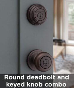 Kwikset 99910-035 Juno Entry Door Knob and Single Cylinder Deadbolt Combo Pack, 3, Venetian Bronze 23 51gzwps8MML
