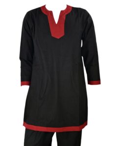 Armor Venue: Medieval Tunic - Costume Shirt LARP Small Black With Red Trim