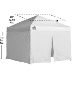 Quik Shade 10' x 10' Instant Canopy Wall Panel Accessory Set for WE100/C100/SX100 Canopies with Zipper Entry, White 12 51hHkM3IlLS