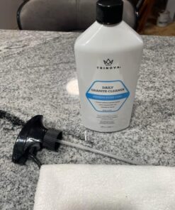 TriNova Granite Cleaner and Polish for Daily Use - Enhances Shine and goes on Streakless - for Countertops, Marble, Stone, Bathroom Tile Kitchen, Islands and More 18 Fl Oz (Pack of 1) 30 51hRV8 hljL