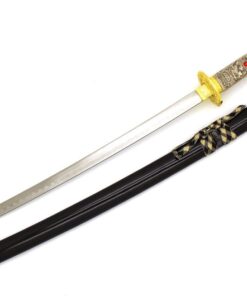 Alternative view of Snake Eye Tactical Highlander Dragon Design Handle Samurai Katana Triple Sword Set w/ Sword Stand Black & Gold