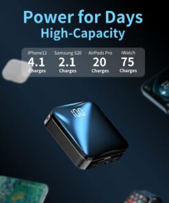 Alternative view of T-CORE Power Bank The Smallest and Lightest 10000mAh External Battery Ultra-Compact High-Speed Charging Technology Portable Charger for iPhone, Samsung Galaxy and More Black