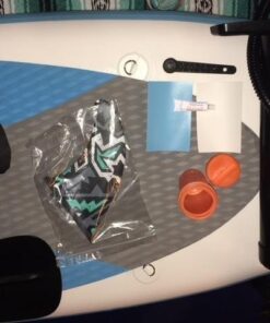 SereneLife Inflatable Stand Up Paddle Board (6 Inches Thick) with Premium SUP Accessories & Carry Bag | Wide Stance, Bottom Fin for Paddling, Surf Control, Non-Slip Deck | Youth & Adult Standing Boat Marine Blue 58 51hi92iiPEL