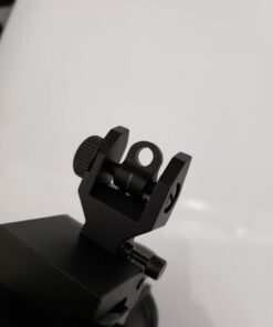 Feyachi Flip Up Iron Sight Front Rear Sight Compatible for Picatinny Rail and Weaver Rail of Rifle, Foldable Sights Black 60 51ho9salJvL