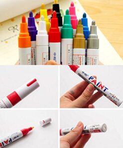 BEMLP Permanent Marker Pen Colorful Waterproof Metal Oilly Fill Paint For School DIY Tyre Tire Tread CD Metal Paint Markers Tire pen 12 Colors for Scuba gear 17 51hpzlzcj1L