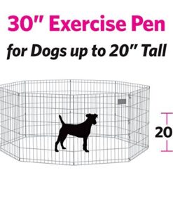 MidWest Homes for Pets Foldable Metal Dog Exercise Pen / Pet Playpen, Gold zinc w/ door, 24'W x 30'H, 1-Year Manufacturer's Warranty 30" H 33 51hvol9sceL