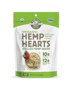 Organic Hemp Hearts, 12oz; 10g Plant Based Protein and 12g Omega 3 & 6 per Srv | Smoothies, yogurt & salad | Non-GMO, Vegan, Keto, Paleo, Gluten Free | Manitoba Harvest 12 Ounce (Pack of 1) 23 51i3pAJrKyL