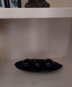 Hosley Decorative Bowl and Orb Set. Ideal Gift for Weddings Special Occasions and for Decorative Centerpiece in Your Living Dining Room (Black) Black 33 51i3xnNbF4L