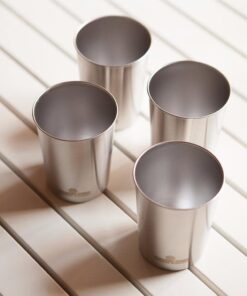 Stainless Steel Cups 10 oz Tumbler (4 Pack) - Premium Metal Drinking Glasses | Stackable Durable Cup (10 oz) 10 oz - Steel 36 51i4uiL6JLL
