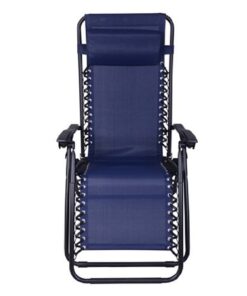 EMMETTS Ourdoor Black Zero Gravity Lounge Chair with Pillow and Cup Holder (Blue) 11 51iAjDh5ppL