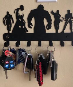 HeavenlyKraft Superheros Wall Mounted Metal Key Holder, Metal Key Hooks, Superhero Key Hooks for Wall, Superhero’s Decorative Key Holder, Gift for Superhero Lovers, Size: 10.6 X 7.5 X 1 in 19 51iGWzW0lTL