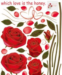 ufengke Red Rose Removable Wall Stickers Murals for Living Room/Bedroom (Rose, No. 1) 21 51iNQbjHIPL