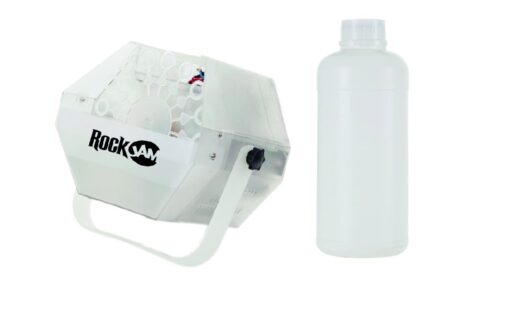 RockJam Lightshow Machine with Built-in LEDs, 1 Liter of Bubble Liquid, & (BB-AC-2)