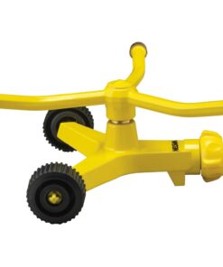 Nelson Three-Arm Square Pattern Spray Whirling Sprinkler with Metal Wheel Base 50231