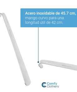 Comfy Clothiers - Perfect Metal Shoe Horn Long Handle (16.5"/42cm) - Multifunctional Stainless Steel Stick for Seniors & Kids, Slip Shoe Helper for All Types of Foot Wear, Easy to Use for Kids & Adult 1-pack 23 51iXL4lzlgL