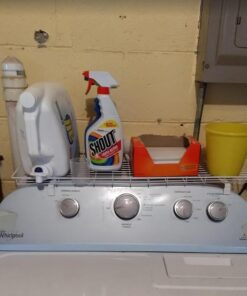 Household Essentials 05100 Rear Display Over-The-Washer Storage Shelf | Organize and Store Laundry Room Supplies | White 49 51iflKIIq8L