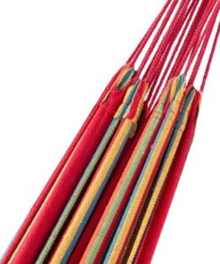 Alternative view of Best ChoiceProducts Double Hammock with Space Saving Steel Stand Includes Portable Carrying Case, Red Red Stripe