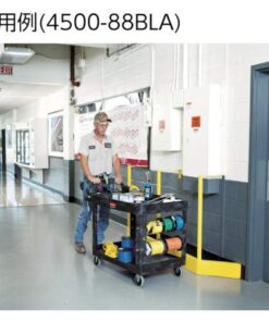 Rubbermaid Commercial Products 2-Shelf Service/Utility Cart with Wheels, 300-Pound Capacity, Black, Lipped Shelves with Handle, Use in School/Restaurant/Warehouse/Manufacturing Small 23 51inFBQIqnL