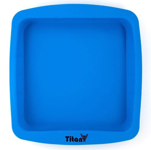 TitanOwl Silicone Deep Dish Container Tray Cake Pan Approx 8"x8", Baking Bakeware Brownie 1 Blue