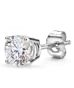 Solid Silver Cubic Zirconia cubic zirconia Round Cz Stud Earrings Choose from 10 CZ Weights 1.0 carats 8 51ivfAsghLL