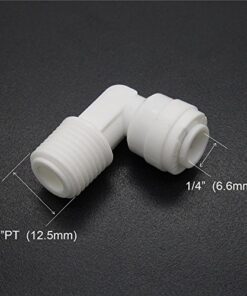 Quick Connect 1/4-Inch to 1/4-Inch Male RO Reverse Osmosis Water Filter Fitting Male Elbow Pack of 5 7 51j7xOA pML