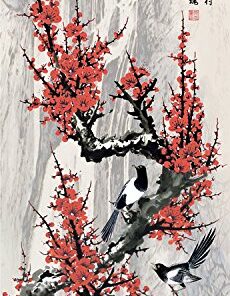 Alternative view of Grace Art Asian Wall Scroll, Set of 4, Plum Blossom, Orchid, Bamboo, and Chrysanthemum 36" x 12"
