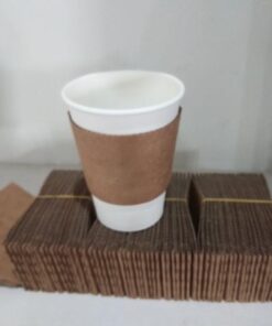 SPRINGPACK Coffee Sleeves - 500 count Disposable Corrugated Hot Cup Sleeves Jackets Holder - Kraft Paper Sleeves Protective Heat Insulation Drinks Insulated Fits 12,16,20,22,24 oz Coffee Cups Brown 19 51jBnut73pL
