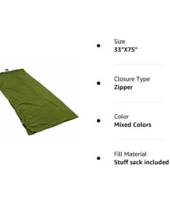 Coleman Stratus Fleece Sleeping Bag Liner, 50°F Sleeping Bag for Adults, Adds 12°F More Warmth When Used to Line Another Sleeping Bag, Stuff Sack Included Mixed Colors 25 51jJyJfoerL