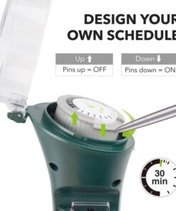 Alternative view of BN-LINK Outdoor Power Strip with Programmable Mechanical Timer and Yard Stake, 6 Grounded Outlets - 6 ft Cord, Weatherproof for Outdoor Lamps Lights Ponds Christmas Lights 1875W/15A ETL Listed Dial