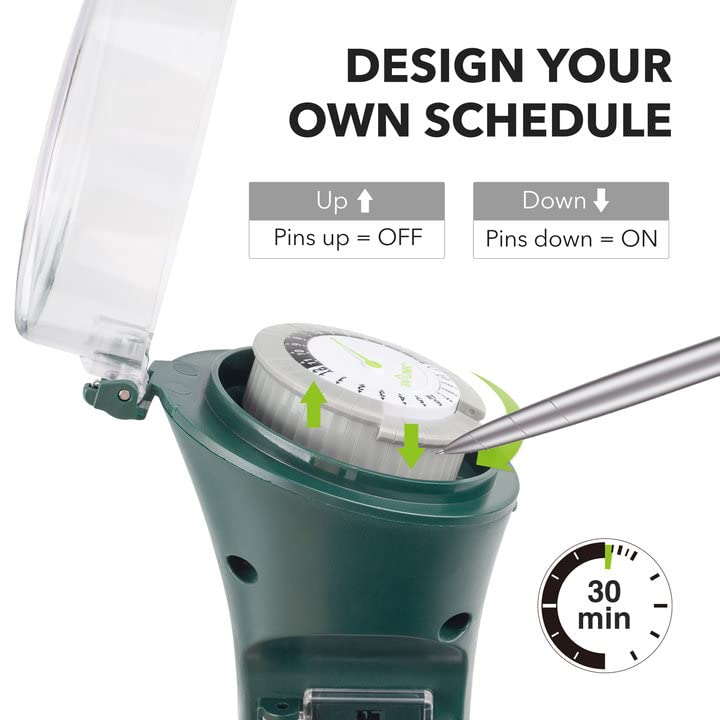 BN-LINK Outdoor Power Strip with Programmable Mechanical Timer and Yard Stake, 6 Grounded Outlets - 6 ft Cord, Weatherproof for Outdoor Lamps Lights Ponds Christmas Lights 1875W/15A ETL Listed Dial 2 BN-LINK Outdoor Power Strip with Programmable Mechanical Timer and Yard Stake, 6 Grounded Outlets - 6 ft Cord, Weatherproof for Outdoor Lamps Lights Ponds Christmas Lights 1875W/15A ETL Listed Dial - Image 2