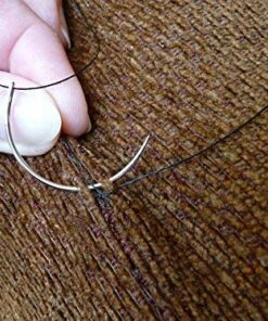 Upholstery Repair Kit with 2 Spools (1 White & 1 Black Spool) and 7 Different Sized Needles | Leather Repair Kit, Furniture, Clothes, Car, Fabric, Couch, Vinyl, Boat, Seat, Carpet, Shoe | Patch Fabric 22 51jT3 KnWL