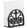 Fleur De Lis Design Cast Iron Napkin Holder, By Home Basics (Black) / Napkin Holders For Kitchen/Table Napkin Holder With Non-Skid Feet/Doubles As Storage For Small Papers Black 15 51jZACe2CfL