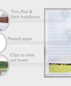 Redi Shade No Tools Original Light Filtering Pleated Paper Shade White, 36 in x 72 in, 6 Pack 36 in x 72 in, 6-pack 25 51jkKcsxxXL