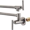 SUMERAIN Pot Filler Faucet Wall Mount,Brushed Nickel Finish and Dual Swing Joints Design Brushed Nickel 12 51jyYYD76NS