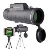 Monocular Telescope by MonoSee | Telescope for Phone, Binocular Scope - Ideal for Hiking, Night Vision, Site Seeing, Camping, Sports, Wildlife, Waterproof, Free Phone Attachment & 2 Tripods. 12x50 12 51k6qpsmTmL