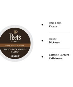 Peet's Coffee Major Dickason Blend Single Cup Coffee for Keurig K-Cup Brewers 40 count 40 Count (Pack of 1) 8 51kDMYx1WQL