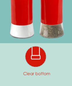 Retro-Styled Stainless Steel Salt and Pepper Shakers (Red), By Home Basics | 2 Piece Shakers for Salt, Pepper, Cumin, Cinnamon, Paprika, and More | With See-Through Glass Bases Red 1 of Each 22 51kHNxp2Z3L