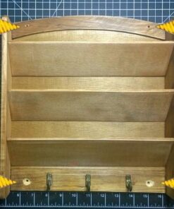 Home Basics Mail Organizer Wall Mount with Key Rack Hooks, Letter Holder For Office, Kitchen, Entryway, Pine 34 51kHPqd8WML