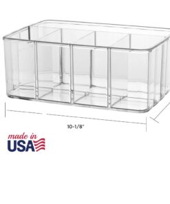 STORi 5-Compartment Clear Plastic Organizer | Rectangular Divided Makeup and Vanity Storage Bin and Office Desk Caddy | Scalloped Wall Design | Made in USA 38 51kLgS958IL