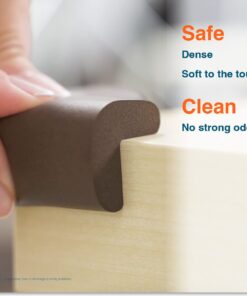 Roving Cove Corner Protector for Baby (4 Large Corners) - Hefty-Fit Heavy-Duty Soft Rubber Foam Furniture Corner Bumper Guards, 3M Adhesive Pre-Taped, Coffee Brown 4 Count (Pack of 1) 22 51kO4a 2ieL