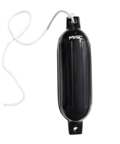 MSC Vinyl Ribbed Boat Fenders Bumpers, w/Fender Lines and a Simply Constructed inflator Black 6.5" x 23" 10 51kYcwV4jYL