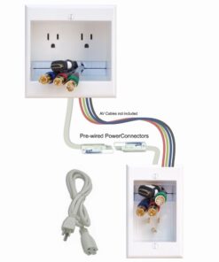 Alternative view of PowerBridge Two-CK Dual Outlet TV Cord Hider for Wall Mounted TV’s - Recessed in-Wall Cable Hider System for Power & Low Voltage - Matches Existing Outlets - Hide Wires with This Easy DIY Install Kit Dual Power