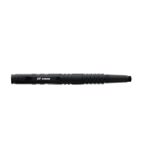 Schrade SCPEN4BK 5.9in Aluminum Refillable Screw-Off Tactical Pen for Outdoor Survival, Protection and EDC, Black